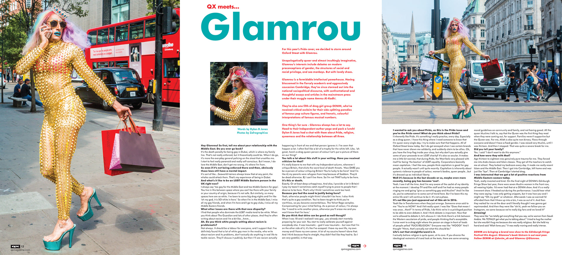 Spread in QX Magazine