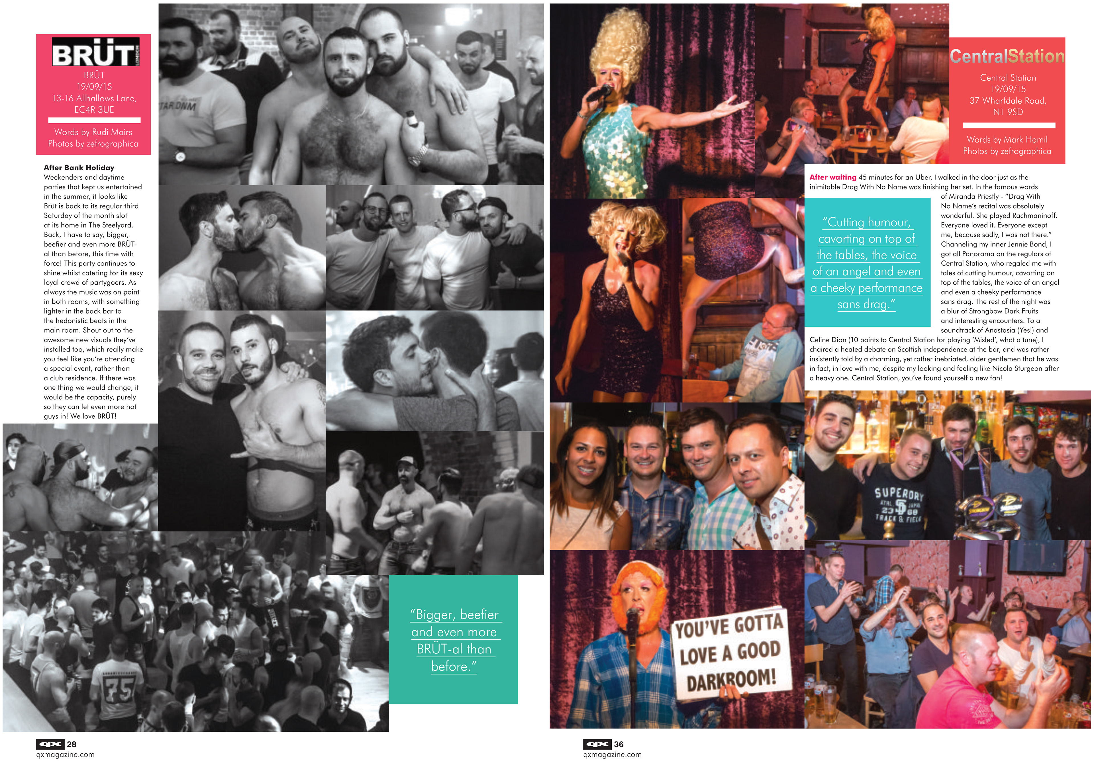 My first two spreads in QX Magazine