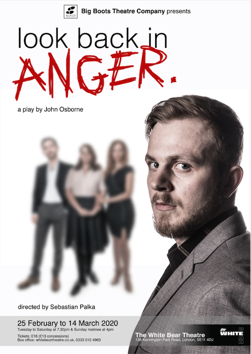 Poster concept, image and design for Look Back in Anger at the White Bear Theatre