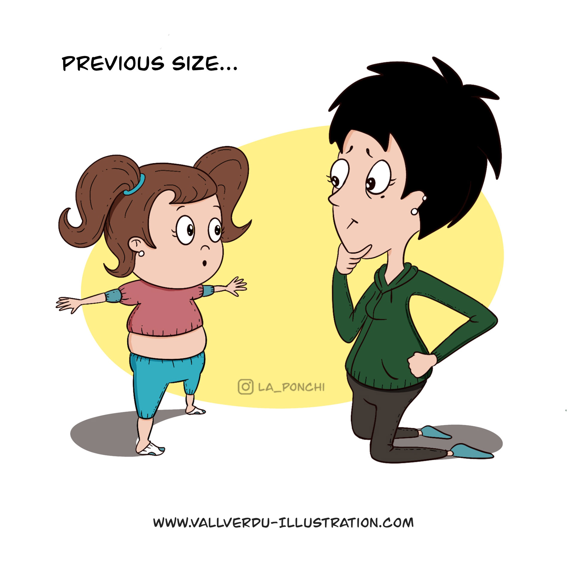 Maternity comic. Illustrated motherhood. Artist mom. Maternity cartoon. Humor grafico. Vallverdu-Illustration