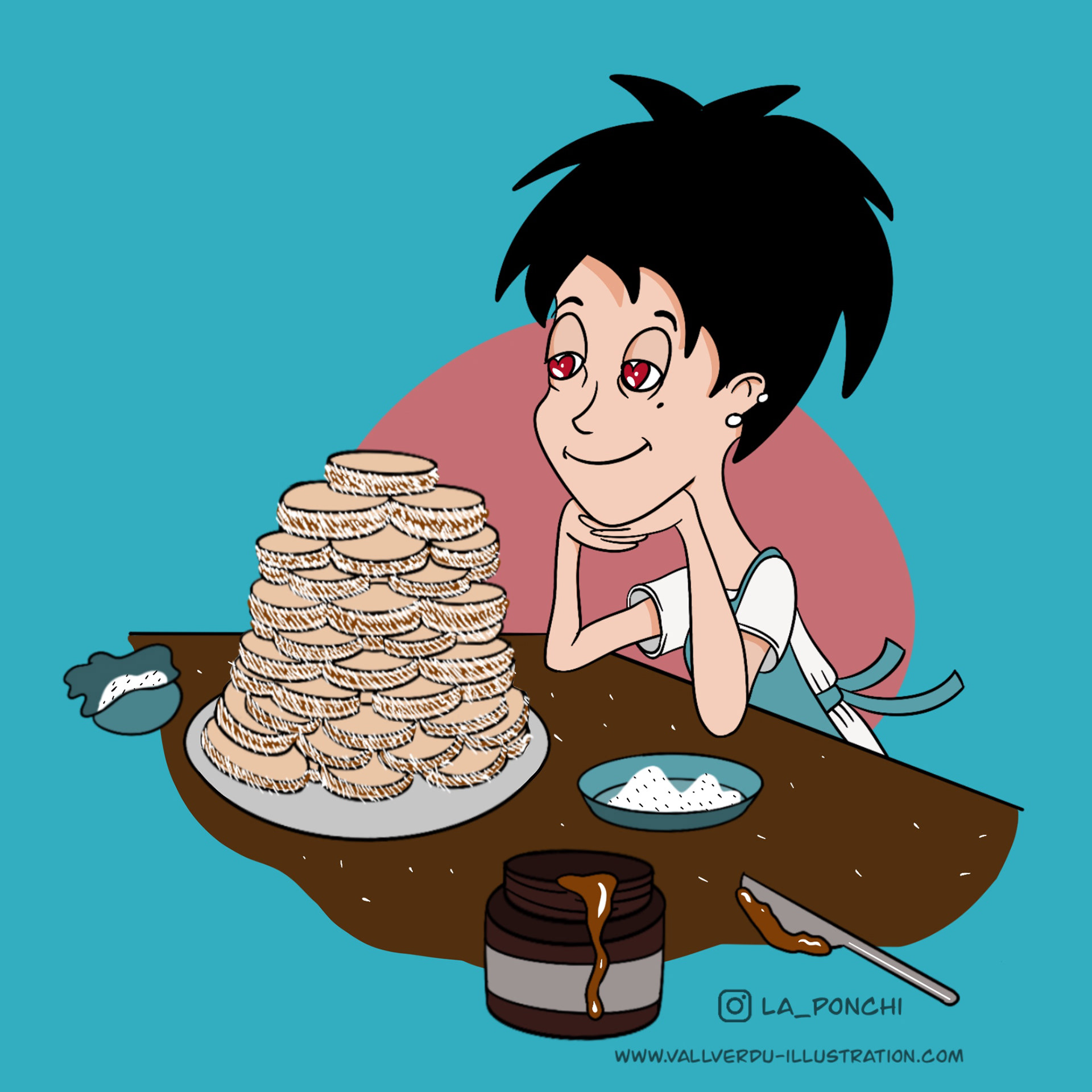 Maternity comic. Illustrated motherhood. Artist mom. Maternity cartoon. Vallverdu-Illustration