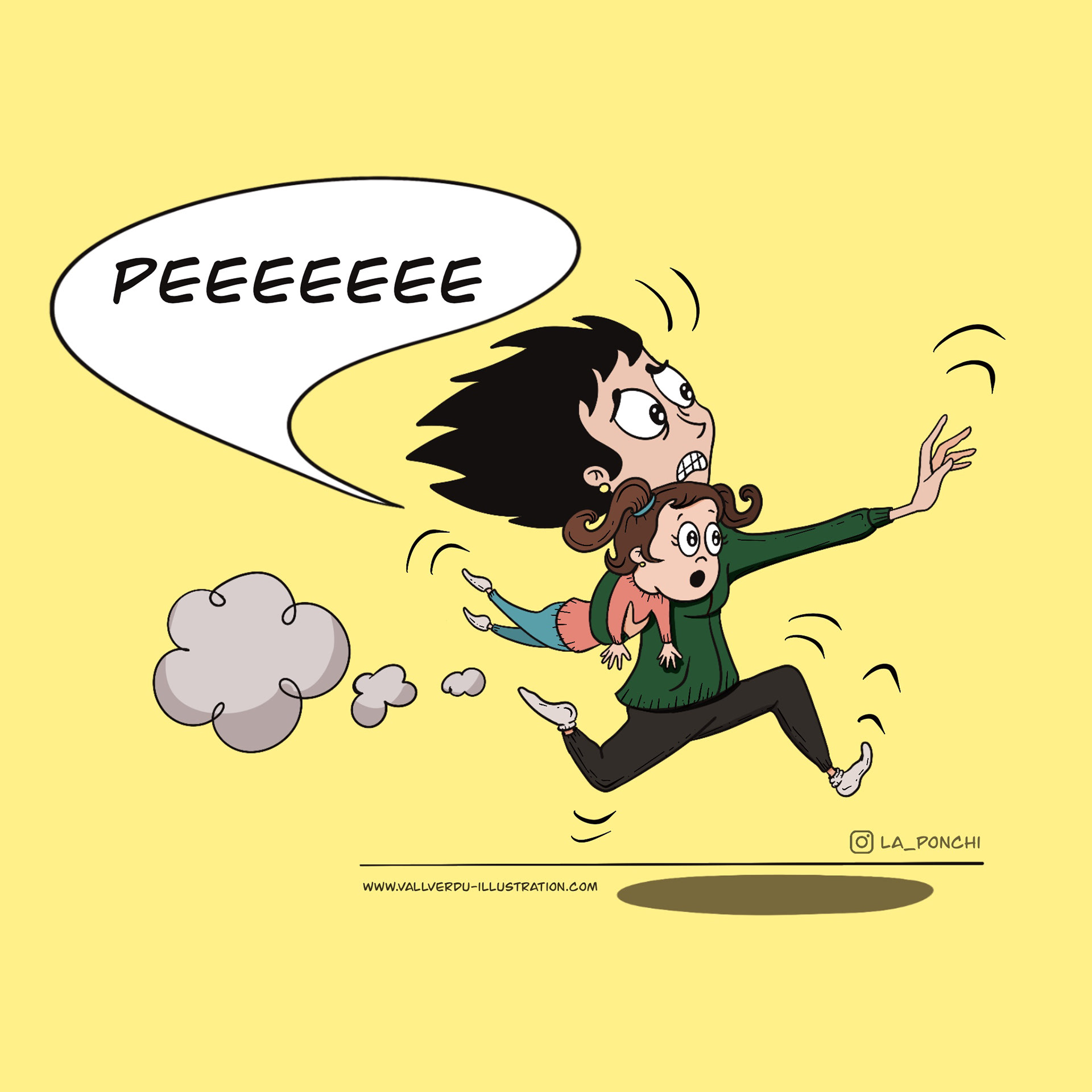 Maternity comic. Illustrated motherhood. Artist mom. Maternity cartoon. Vallverdu-Illustration