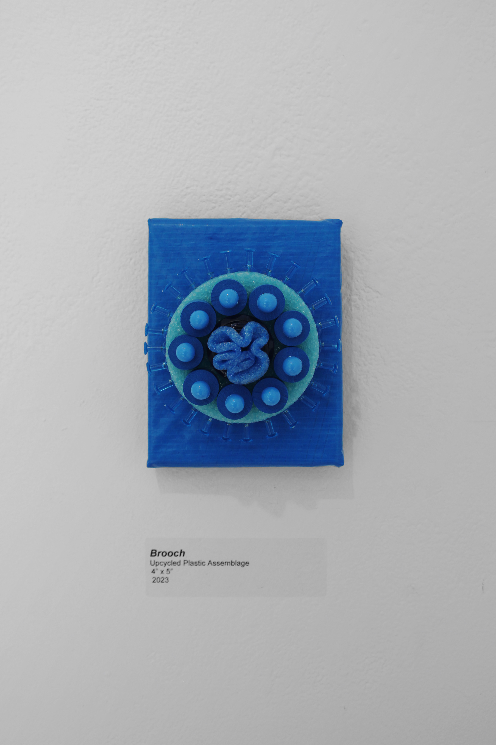 Brooch, Upcycled Plastic Assemblage, 4x5 inches