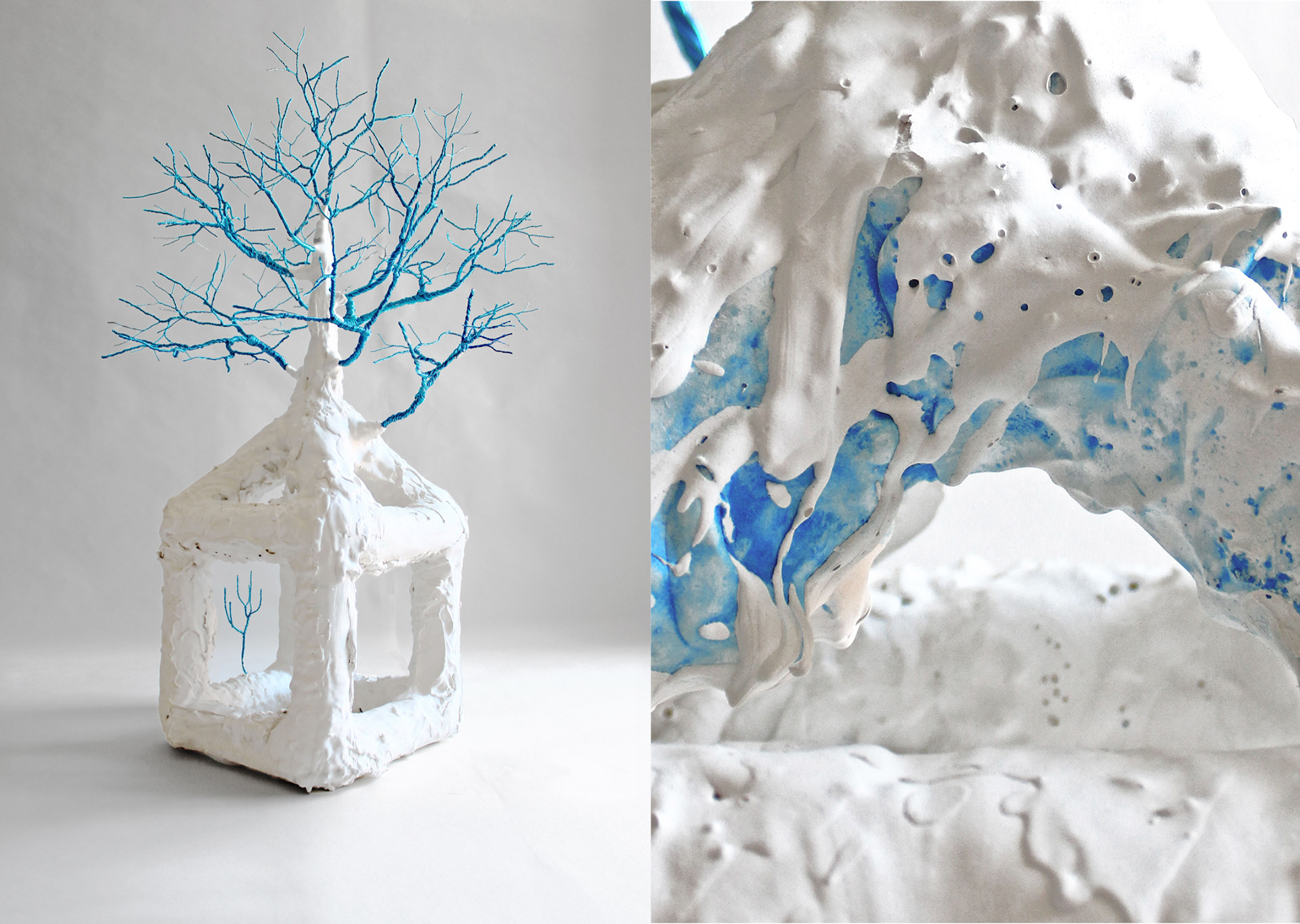 thought I’d be gone by now, plaster, aluminum wire sculpture, 35x20 in, 2025