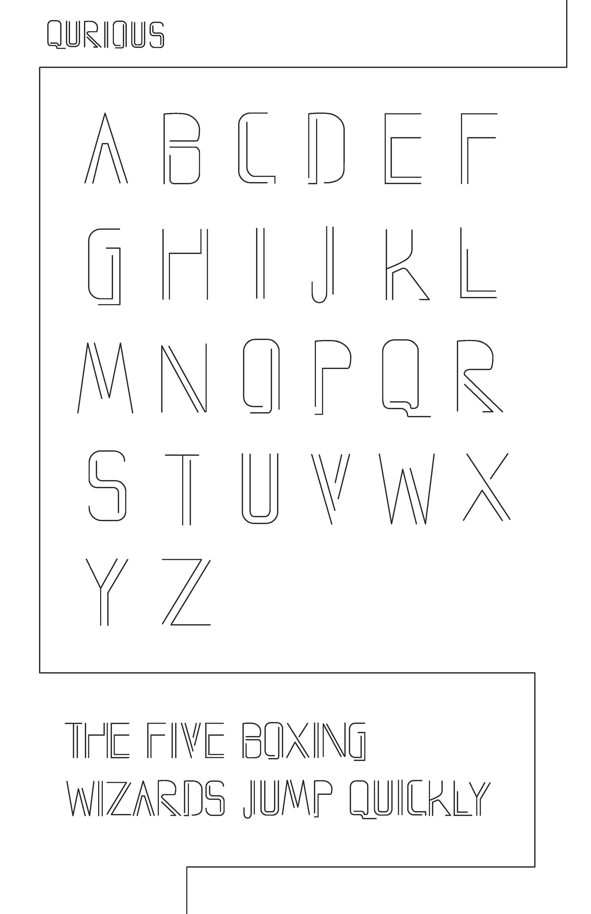 Font Display of "QURIOUS"