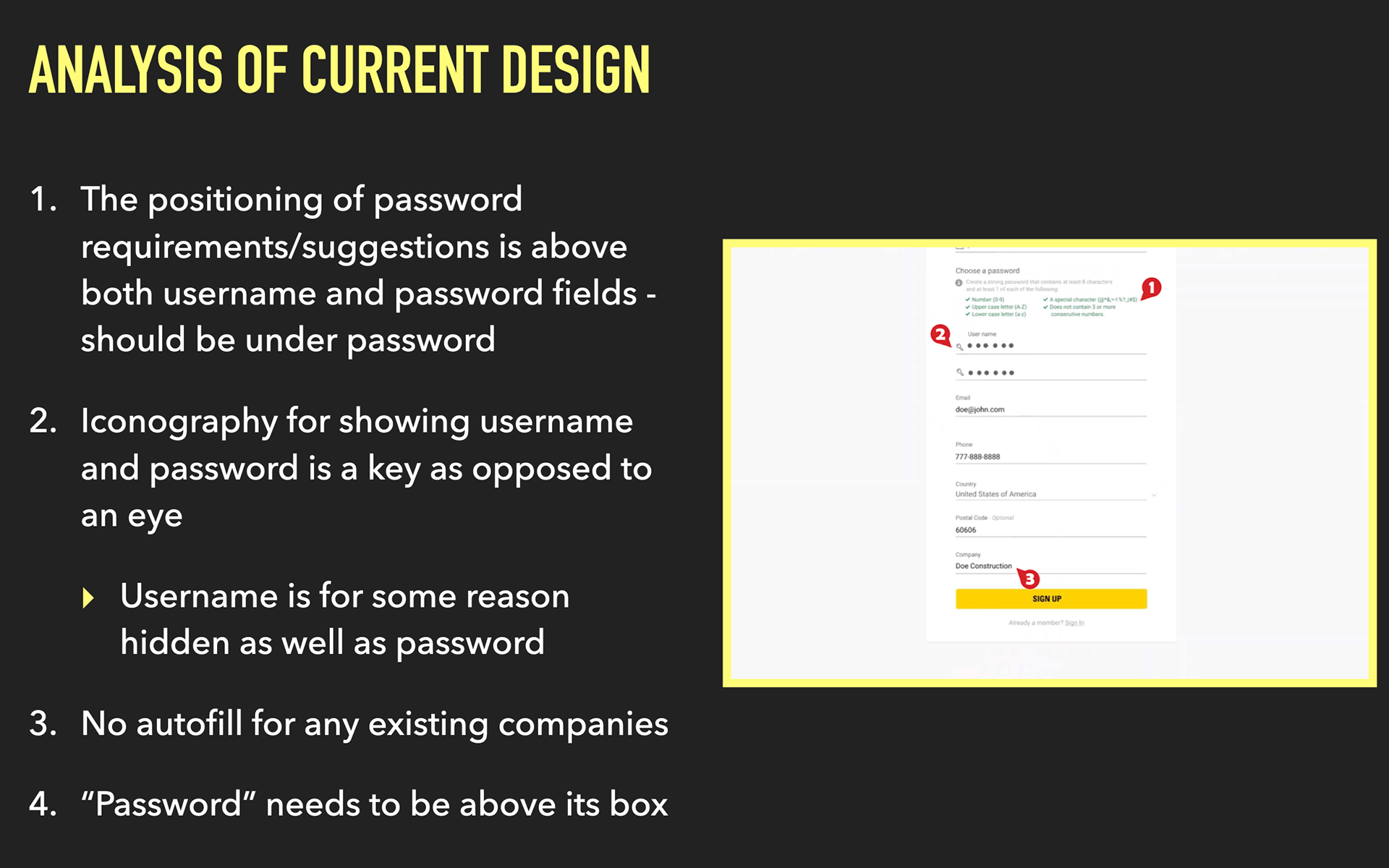 Analysis of Current Design