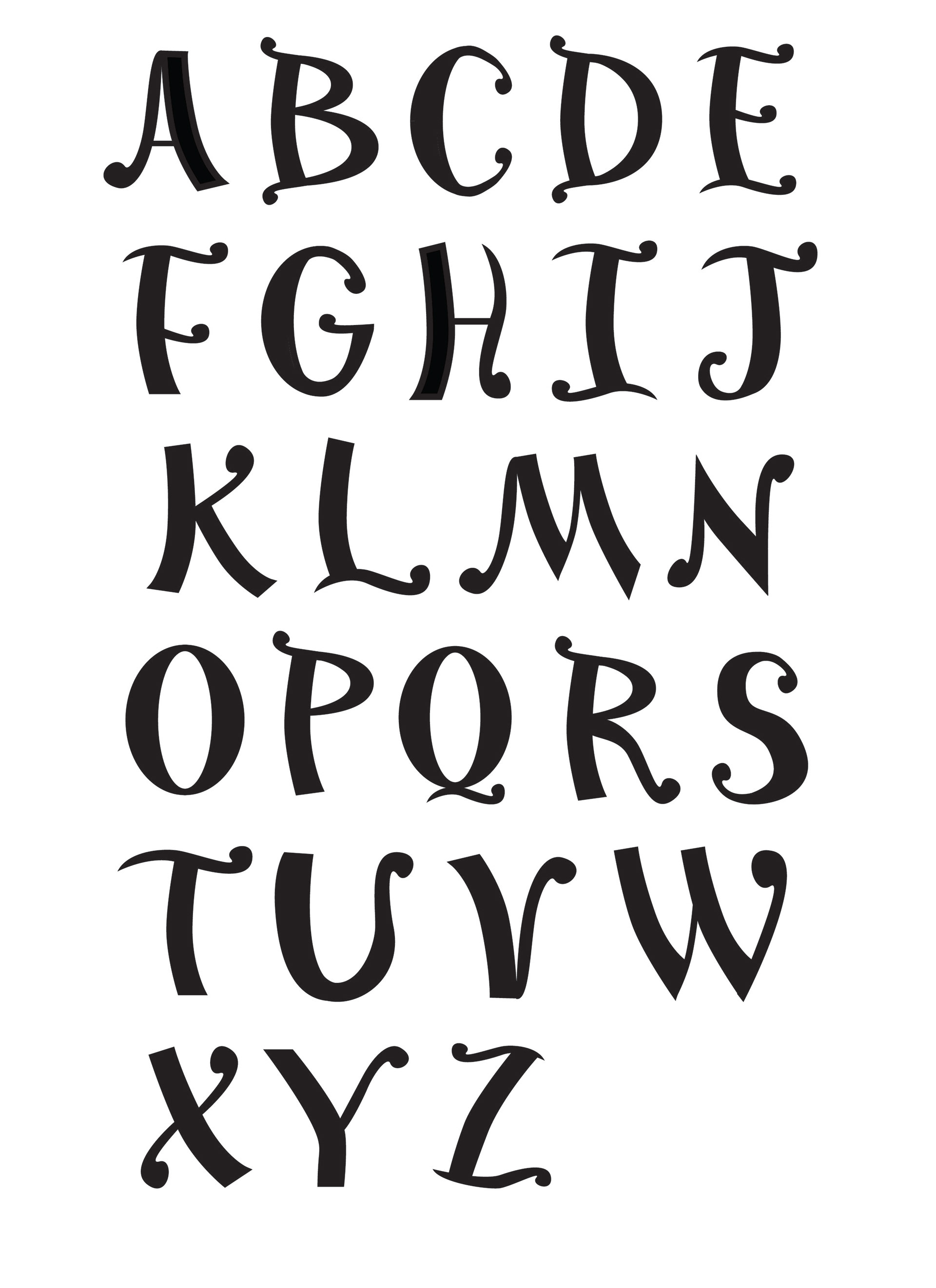Upper Case Lettering