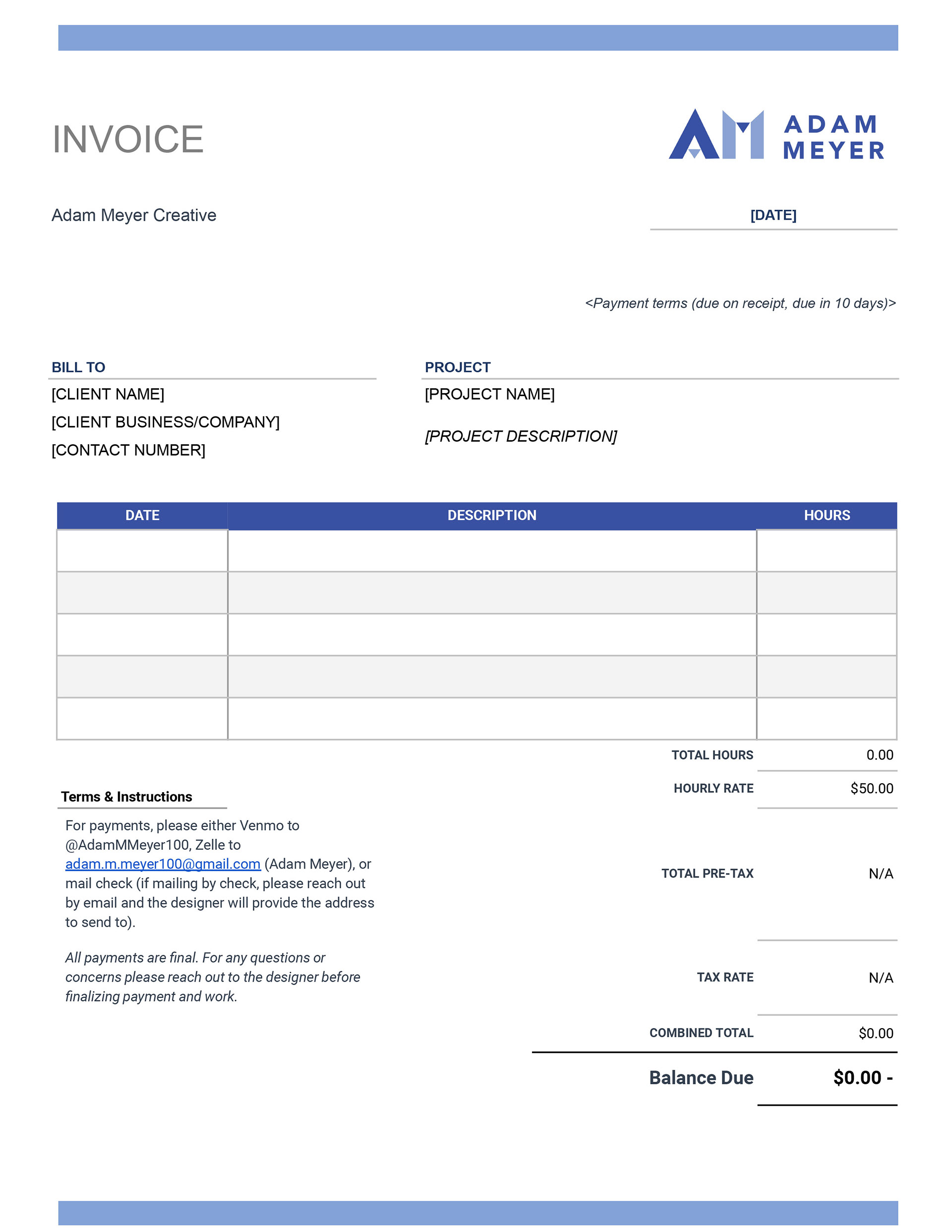 Example invoice