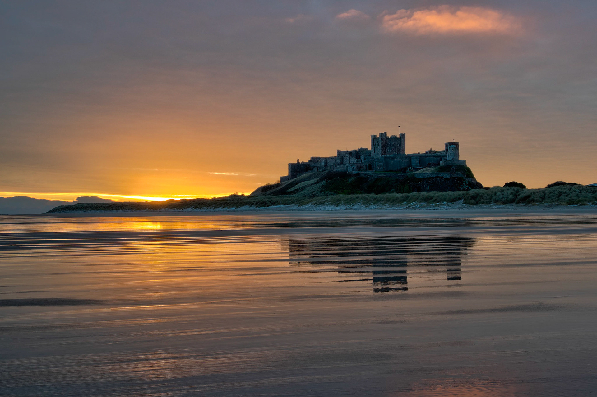 Golden hour on the beach.