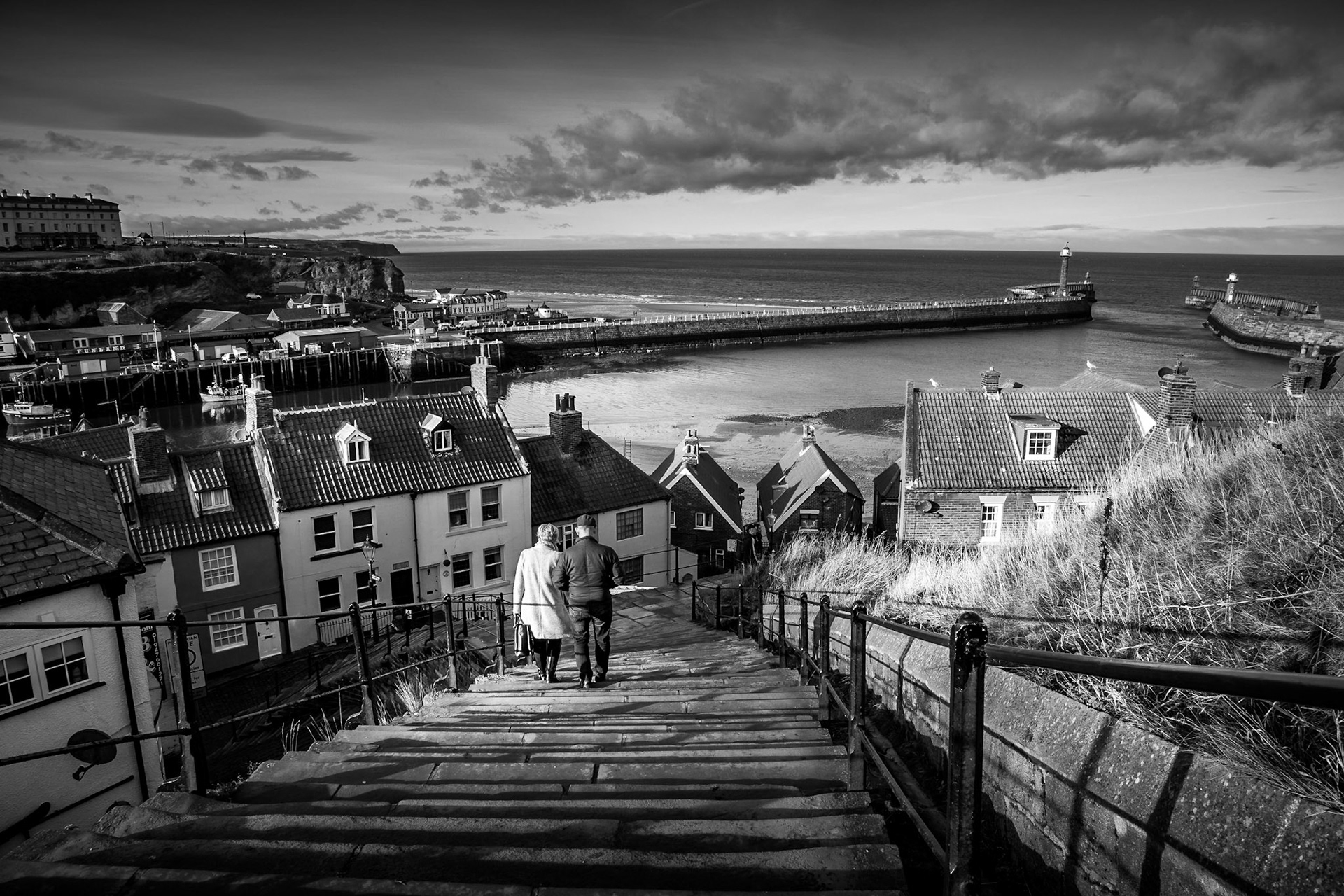 The walk down the famous steps from the Abbey.