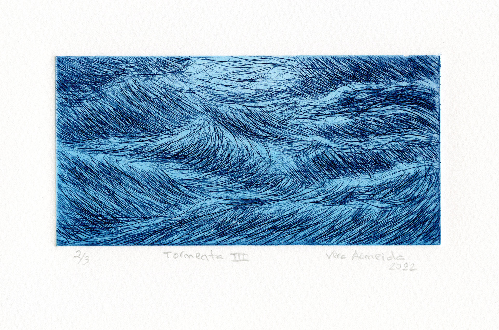 Waves composition, shades of blue, by Vera Almeida