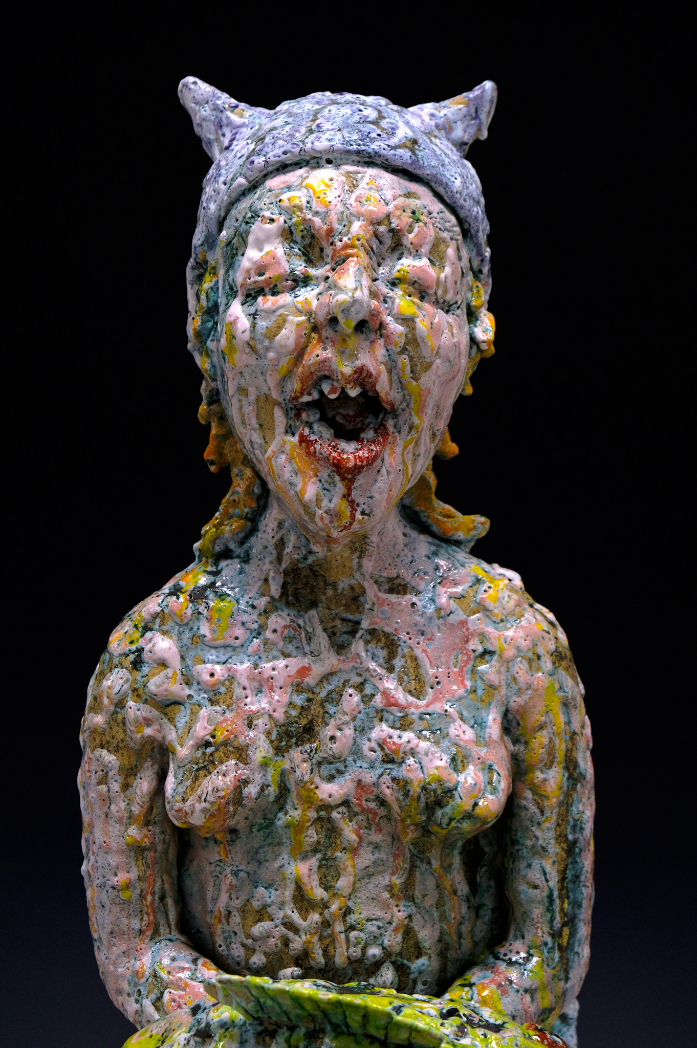 Salome Aydlett, evening rituals, 2026, clay, glaze, 35 x 15 x 25in