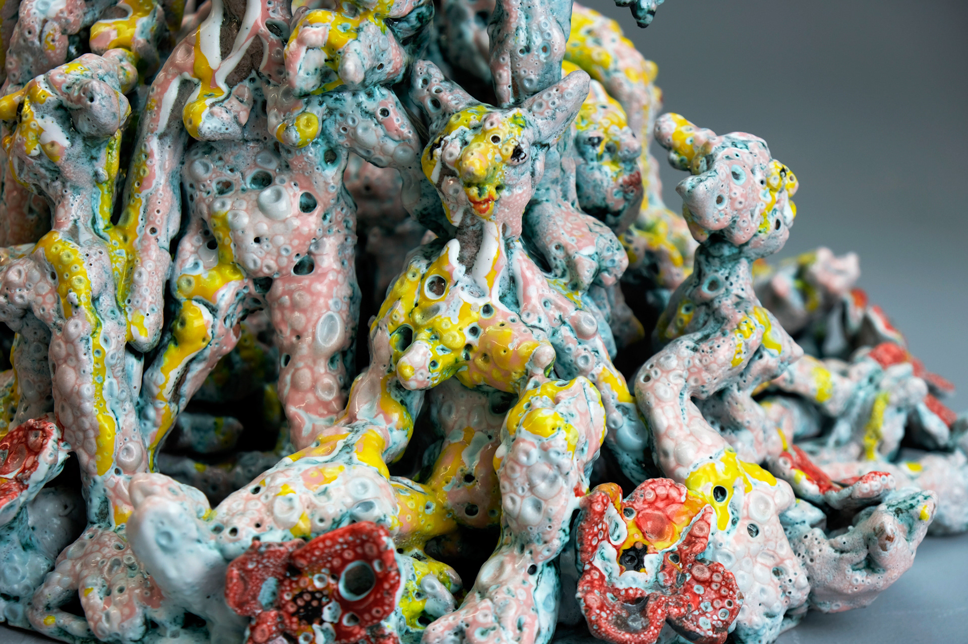 Salome Aydlett, slop pile, 2025, clay, glaze, 14 x 12 x 12in