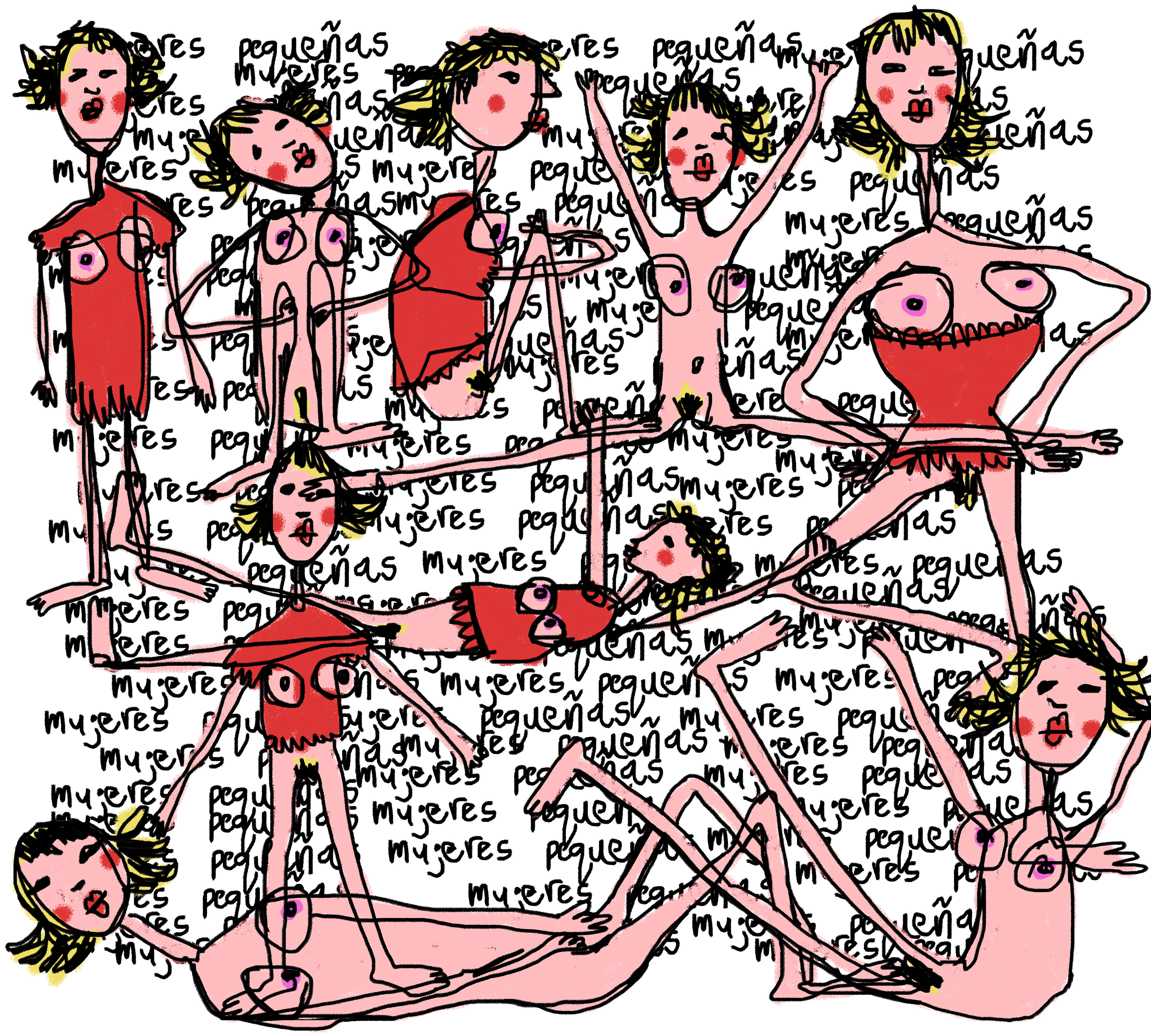 Salomé Aydlett, mujeres pequeñas, 2025, 20 x 20in, digital illustration