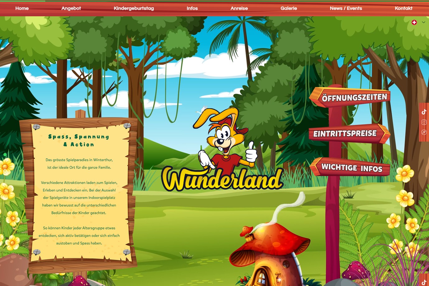 Wunderland AG | Kinderspielparadies Website design | Winterthur