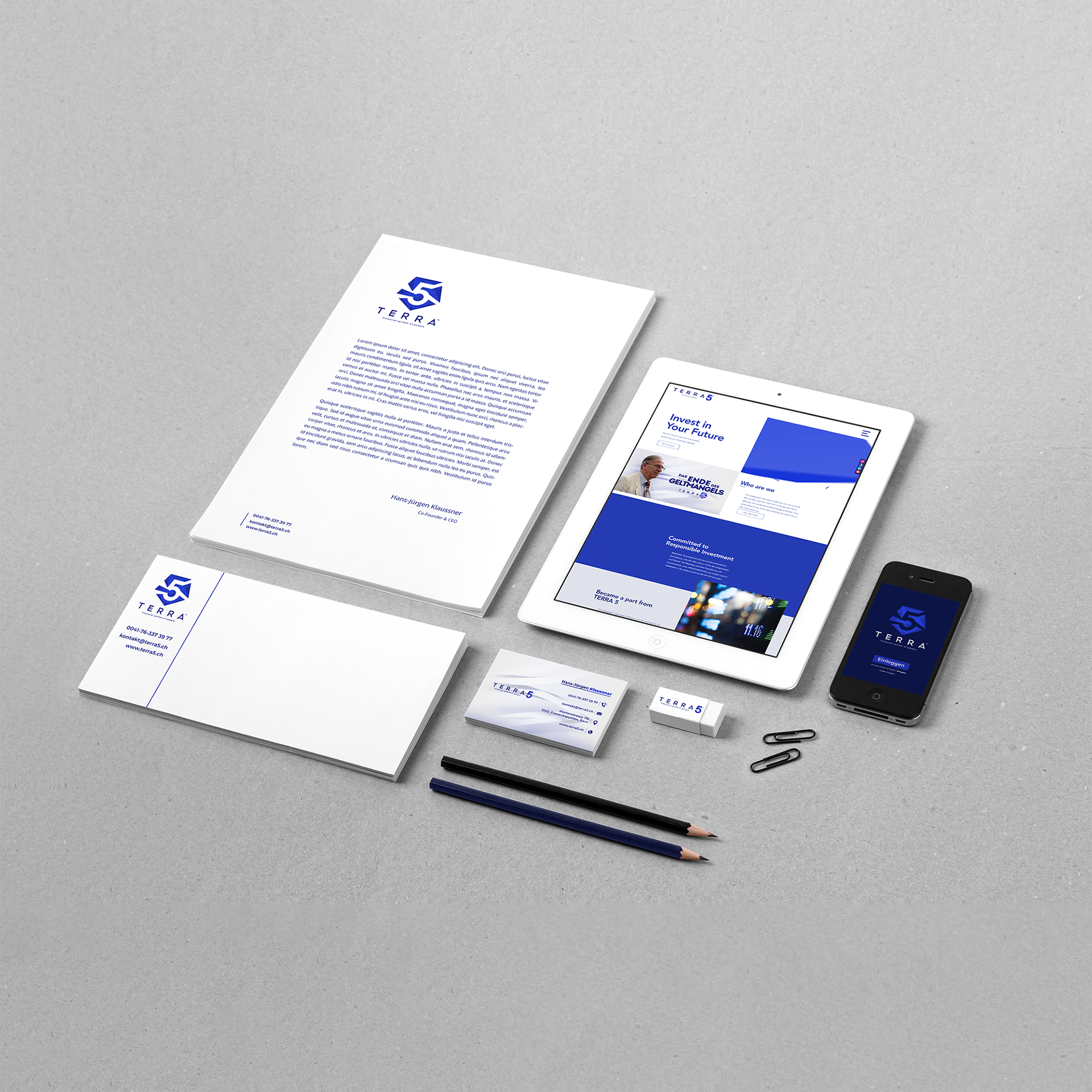 Terra 5 | Financial System of People | Corporate Design | Mockup