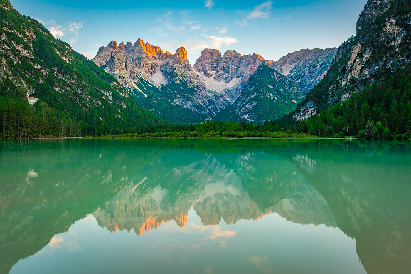 Cristallogruppe und Dürrensee in den Dolomiten