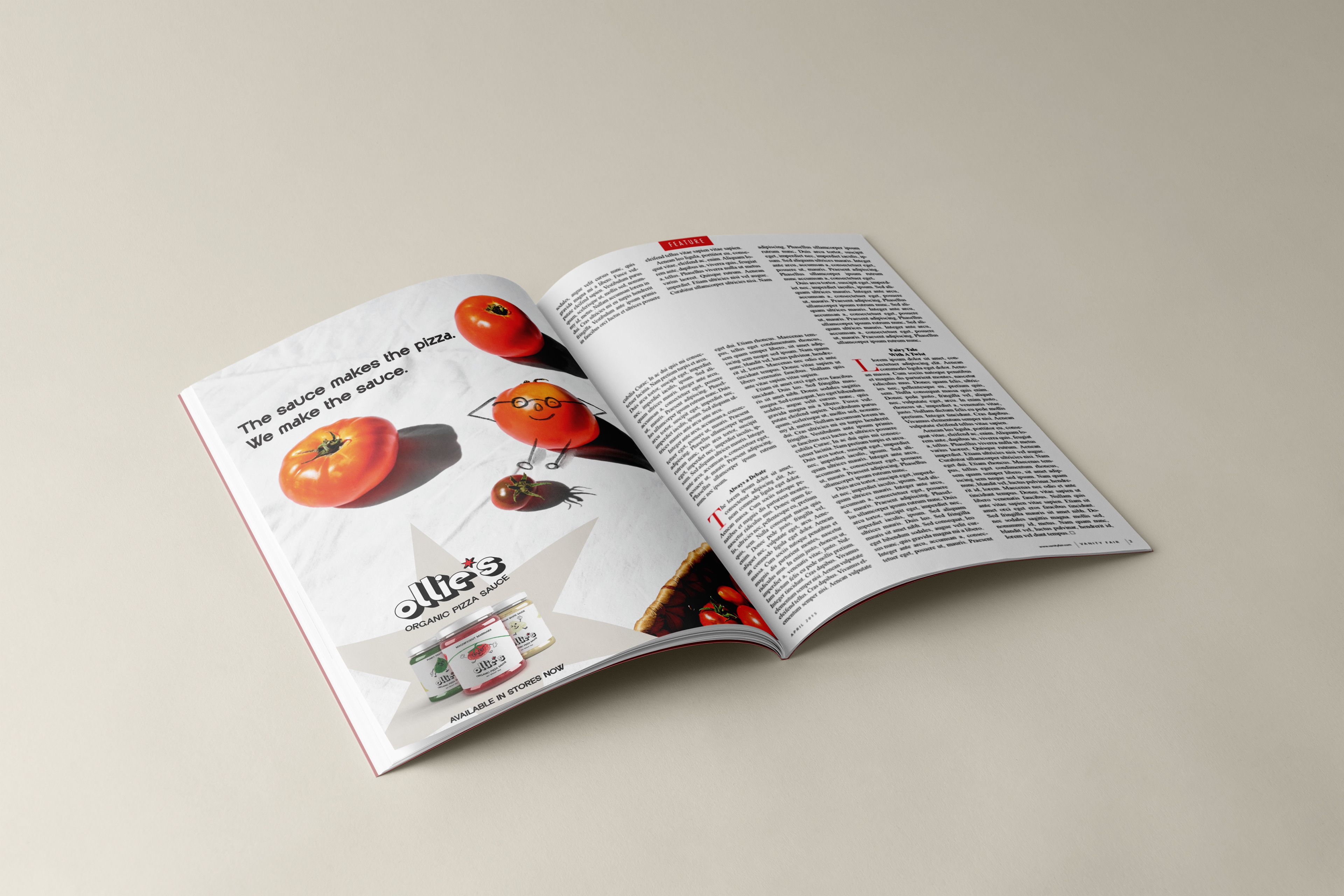 Left side print advertisement