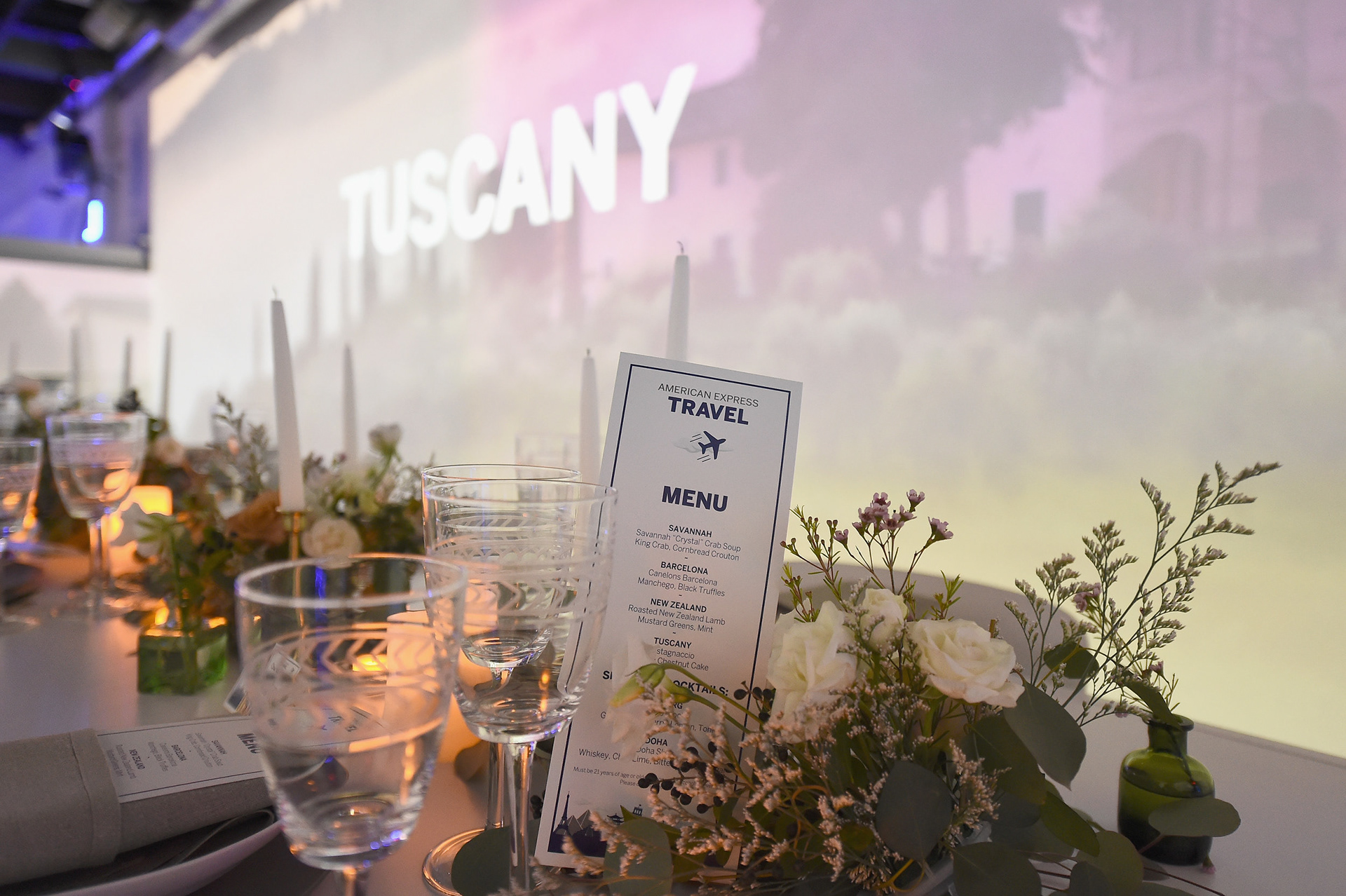 American Express Travel | Event Space Design + Menu Design