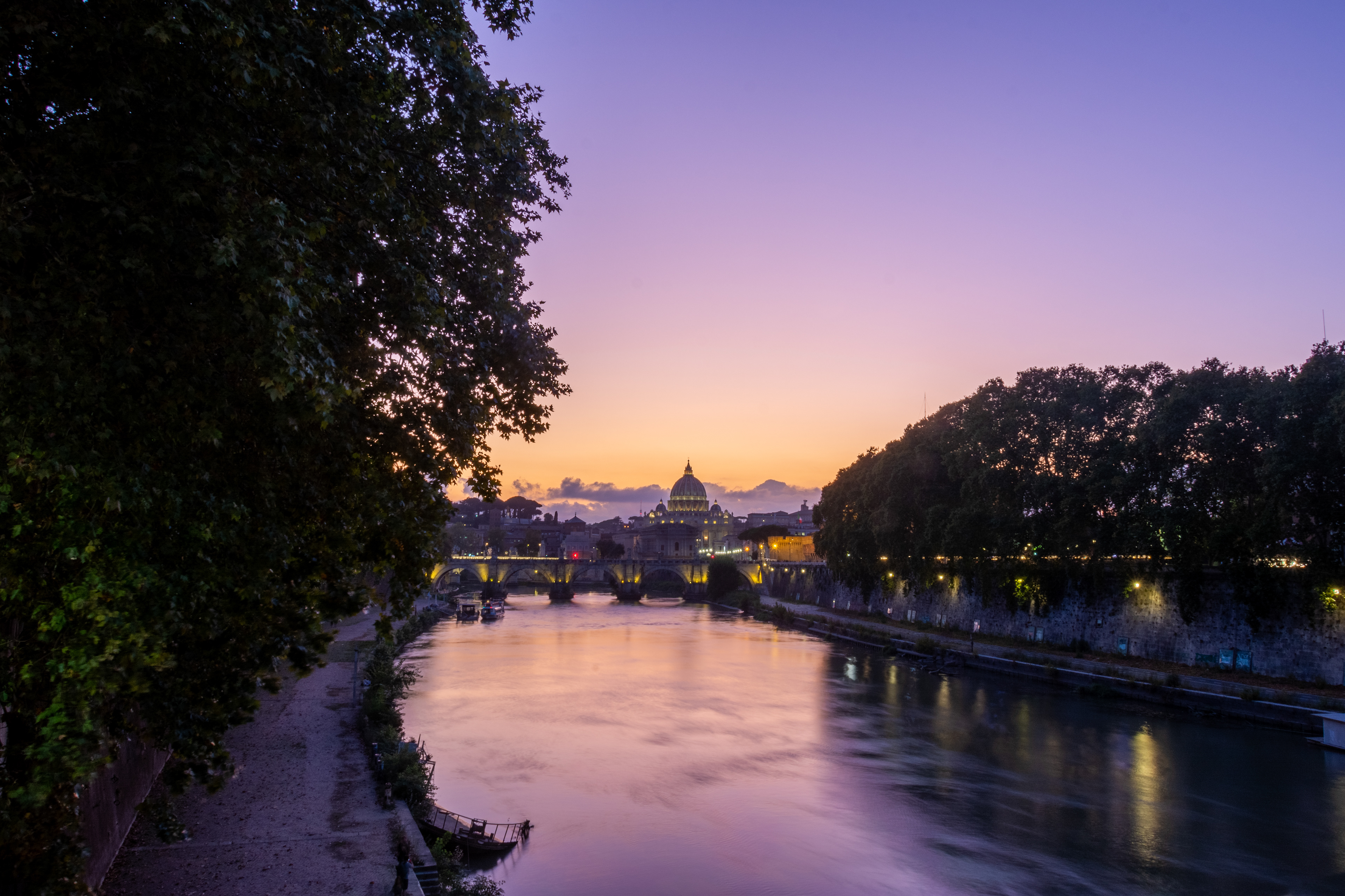 St. Peter's Basilica at dusk, Rome