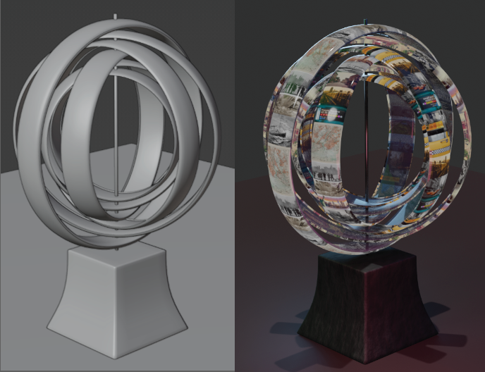 Before/After adding rendered surfaces