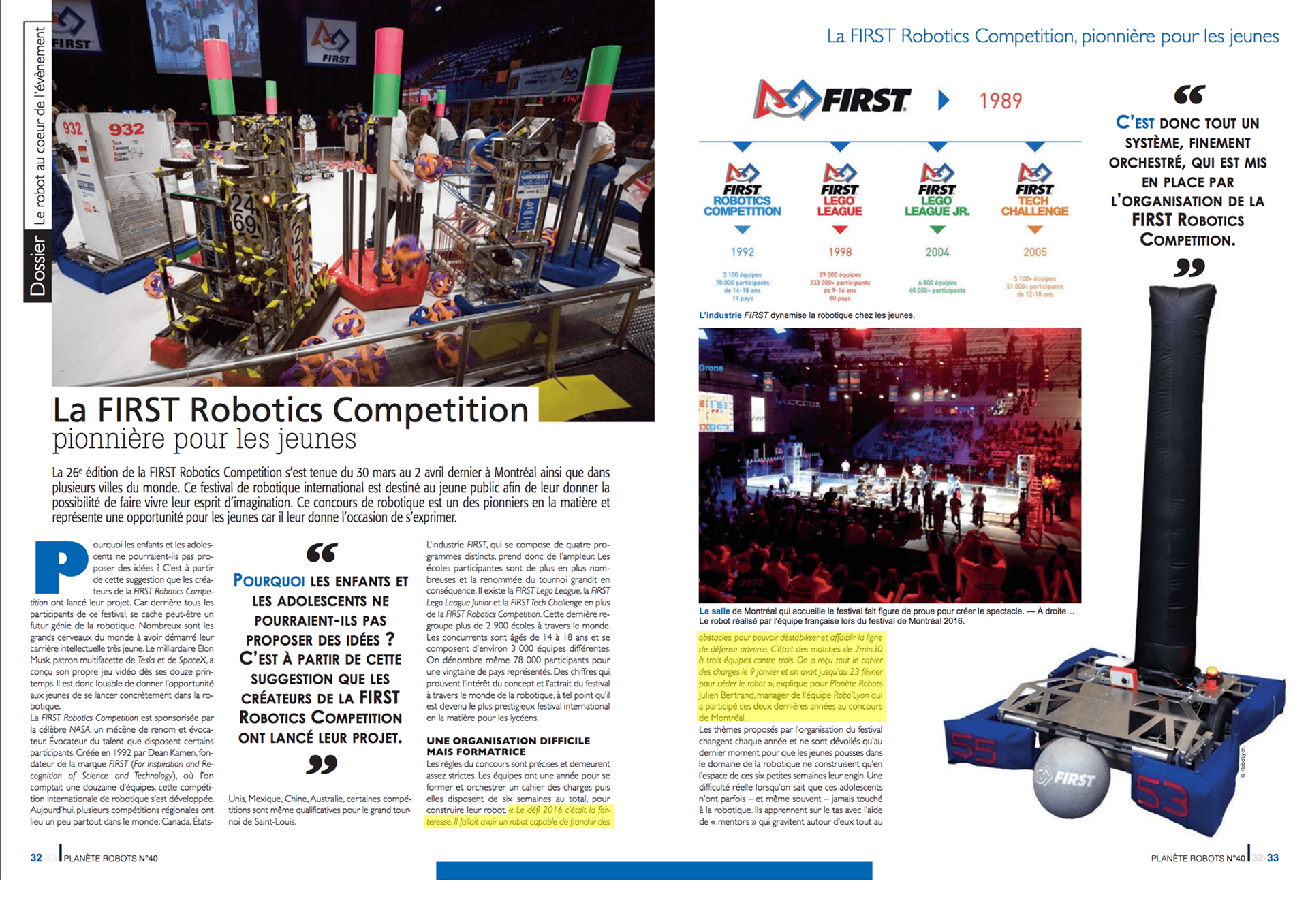 PLANÈTE ROBOTS, juillet - août 2016