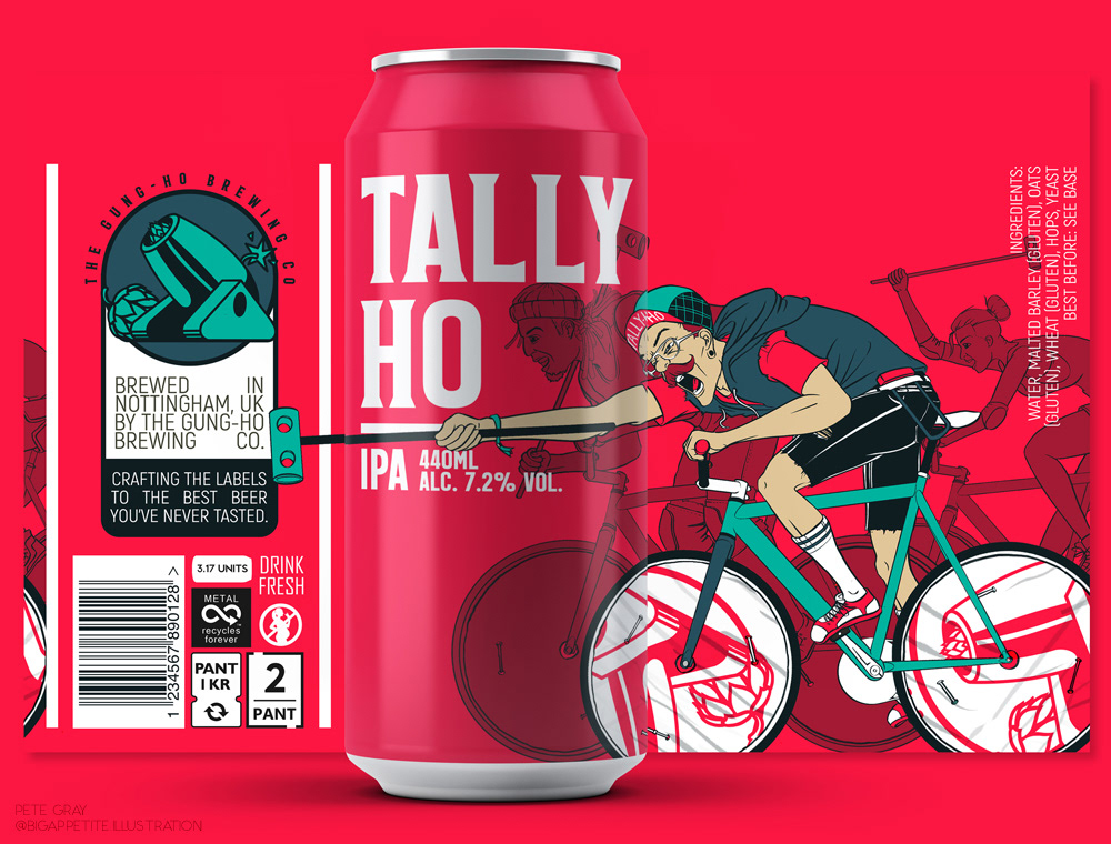Full charge - Tally Ho IPA Beer Can Design & Layout