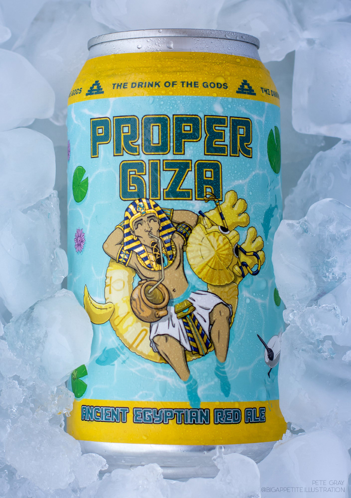 Proper Giza - Can Illustration in Situ for Anciv Brewing
