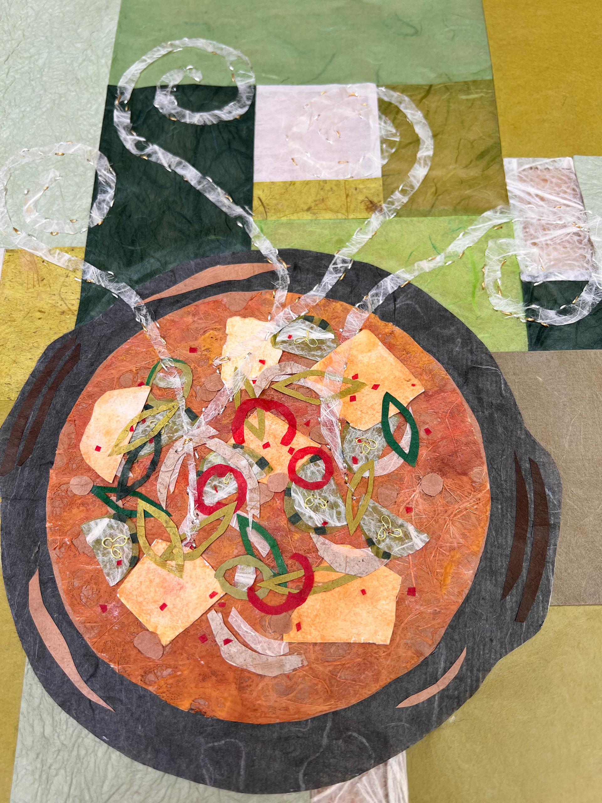 An early edition of "in celebration of hot soup on hot days" piece (2025). behold the doenjang jjigae!