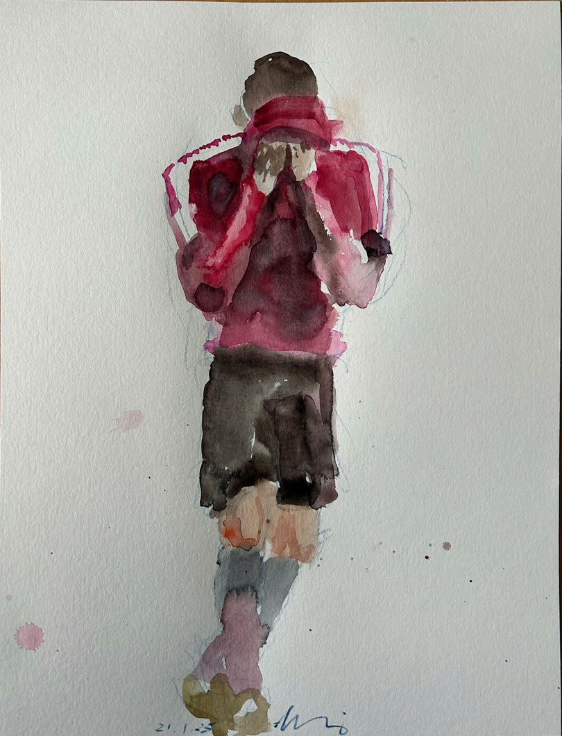 Trost im Sport, 48x36cm, 2025