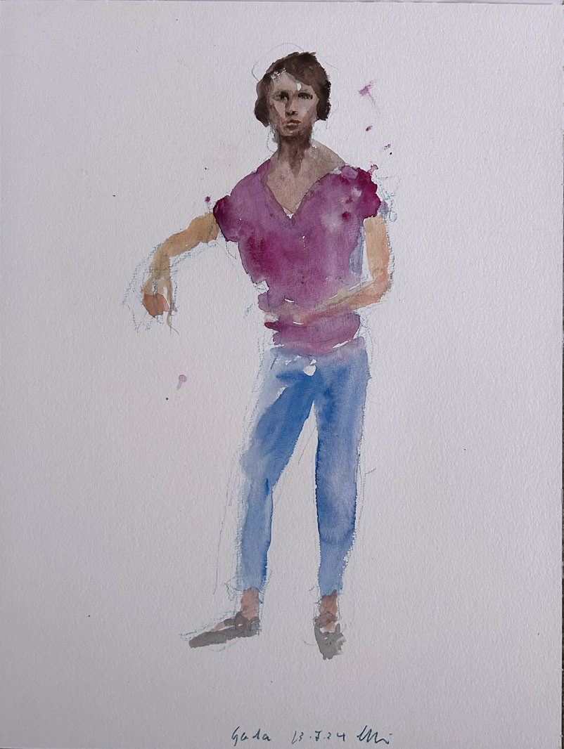 Gerda, Aquarell, 48x36cm, 23.7.2024