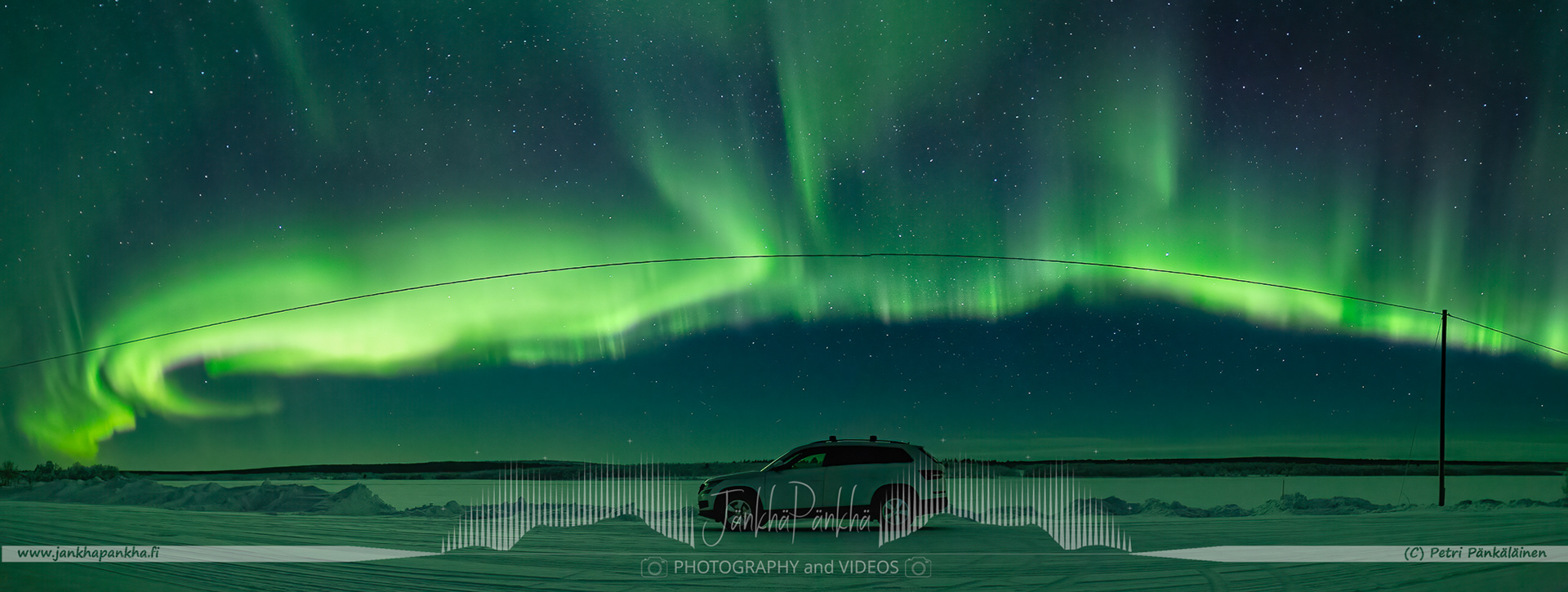 Fastly moving northern lights in Nunnanen, Enontekiö in Finland. My car, Skoda Kodiaq SUV 4x4, serves well on my northerlights hunting journeys beyond the Artic Circle.