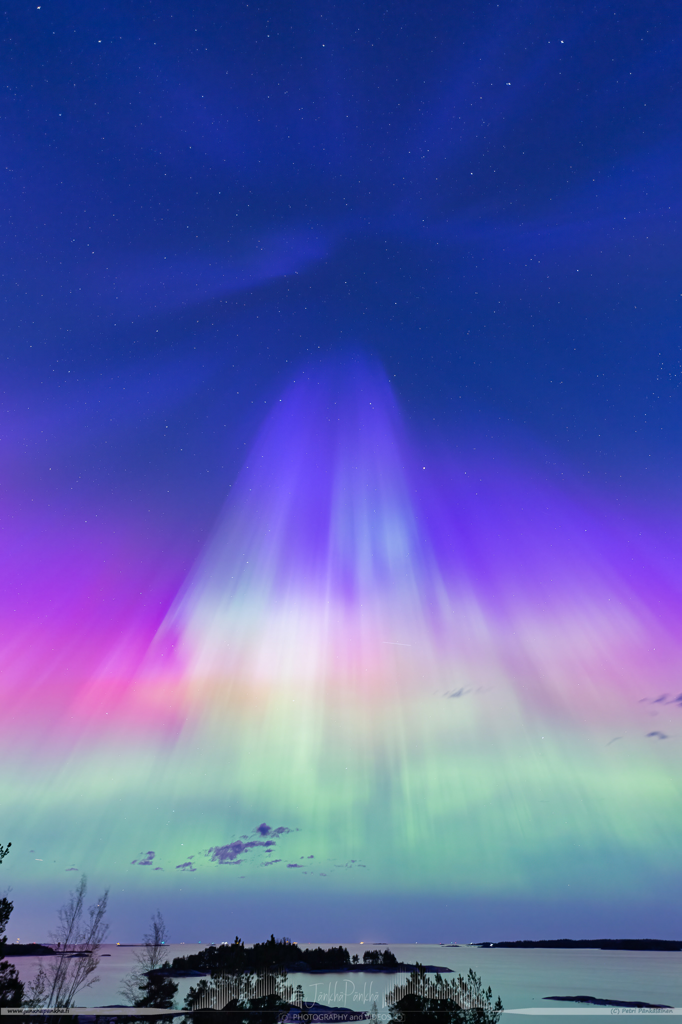 This was the strongest geomagnetic storm in 20 years. It caused very colorful northern lights in the Southern Europe, Florida and California. Normally the northern lights are on the north sky but this time they were on the Southern sky, over the Baltic Sea nearby Helsinki, Finland. During that night the northern lights metrics exploded as they had to measure extreme values of G5/KP9 geomagnetic storm. One of the best nights ever in my life.