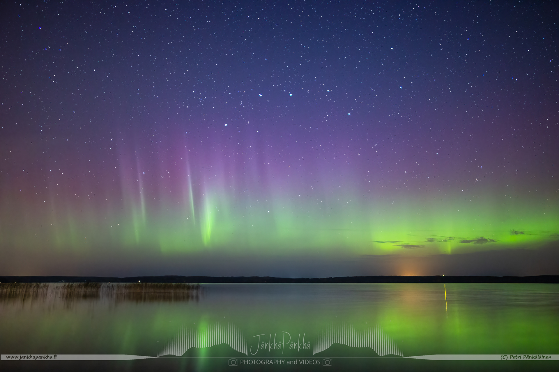 Pillars of the northern lights over the lake Lappalanjärvi, Kouvola in Finland. This is my second regular spot to witness the northern lights in Finland. It is close to our holiday home and nearby the city of Kouvola.
