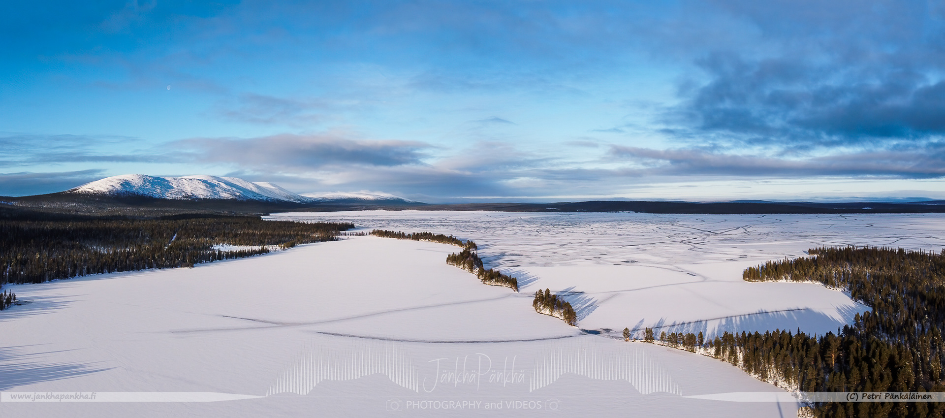 The lake Pallasjärvi is getting frozen in the autumn.