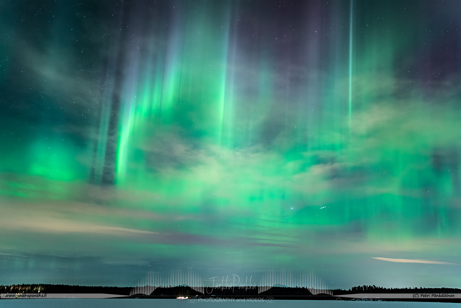 Sometimes the clouds make the scene even more interesting. Here northern lights with the bright moonlight and clouds over the lake Vihtijärvi, Finland. This is my regular spot in Southern Finland to hunt the northern lights. It is only 45min from my home and dark enough.