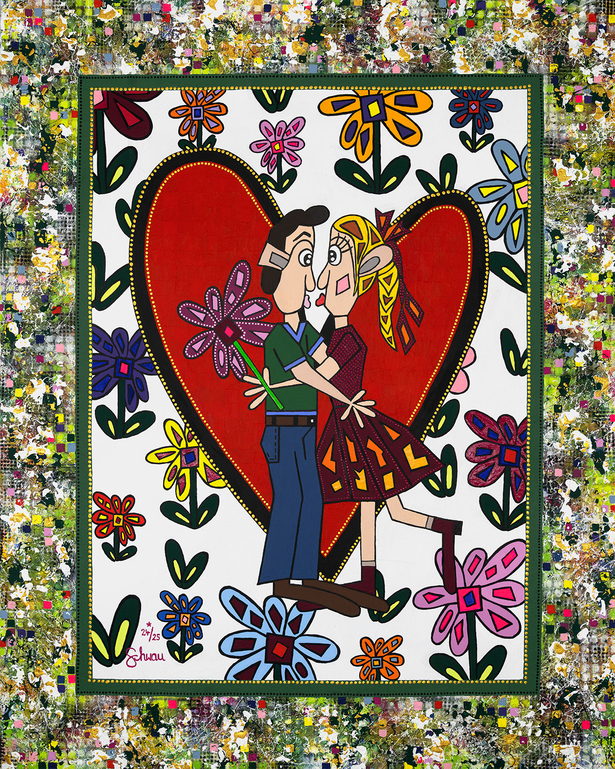 The Schwackas - Two Energies, One Heart | Unikat | 100x80 cm