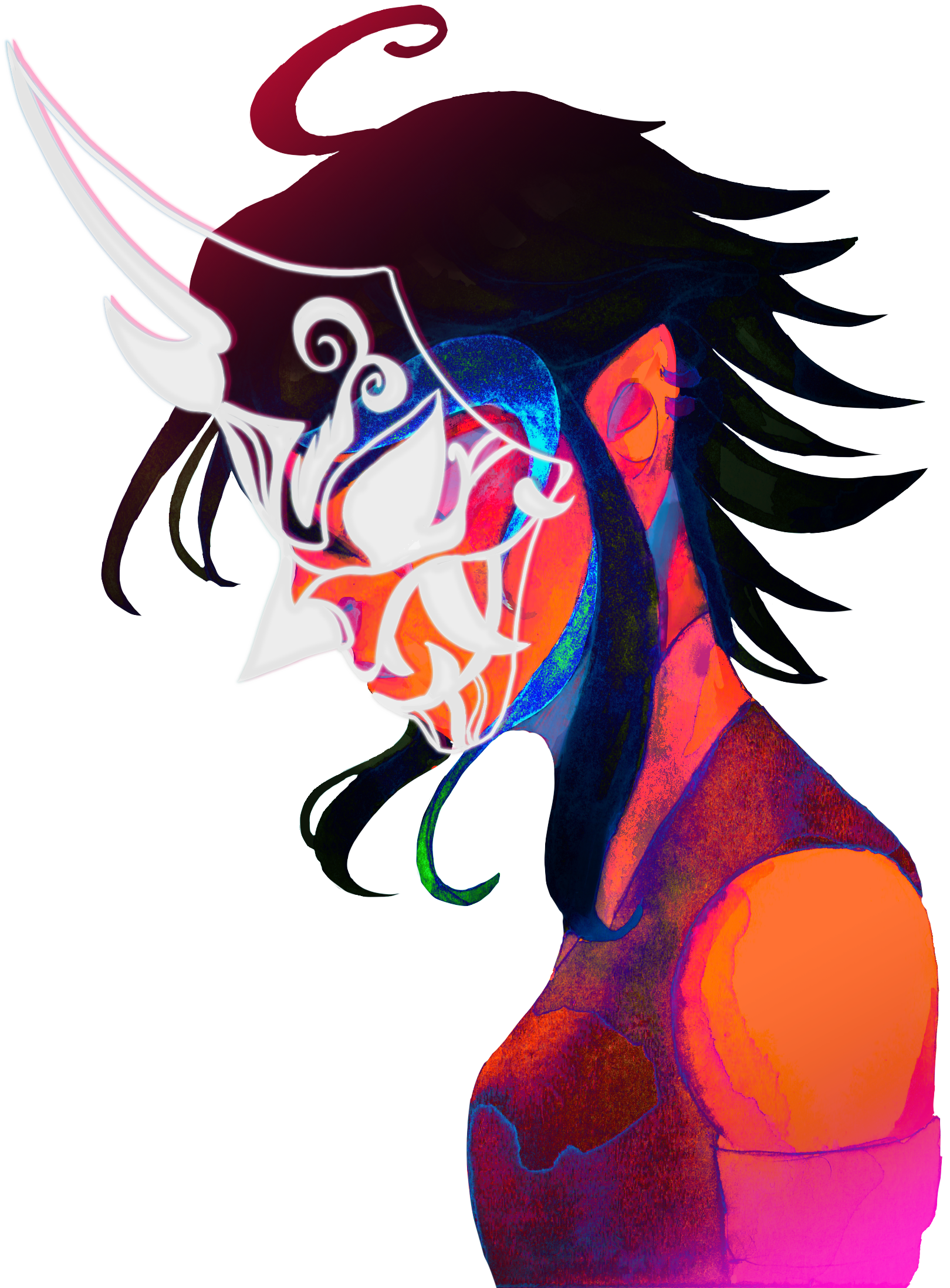 Masked Xiao with his eyes covered