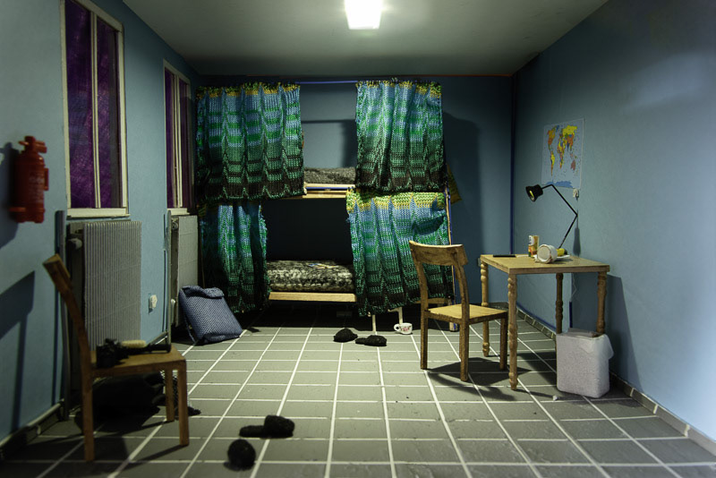 Chambre dans un centre d'accueil de la Croix Rouge
