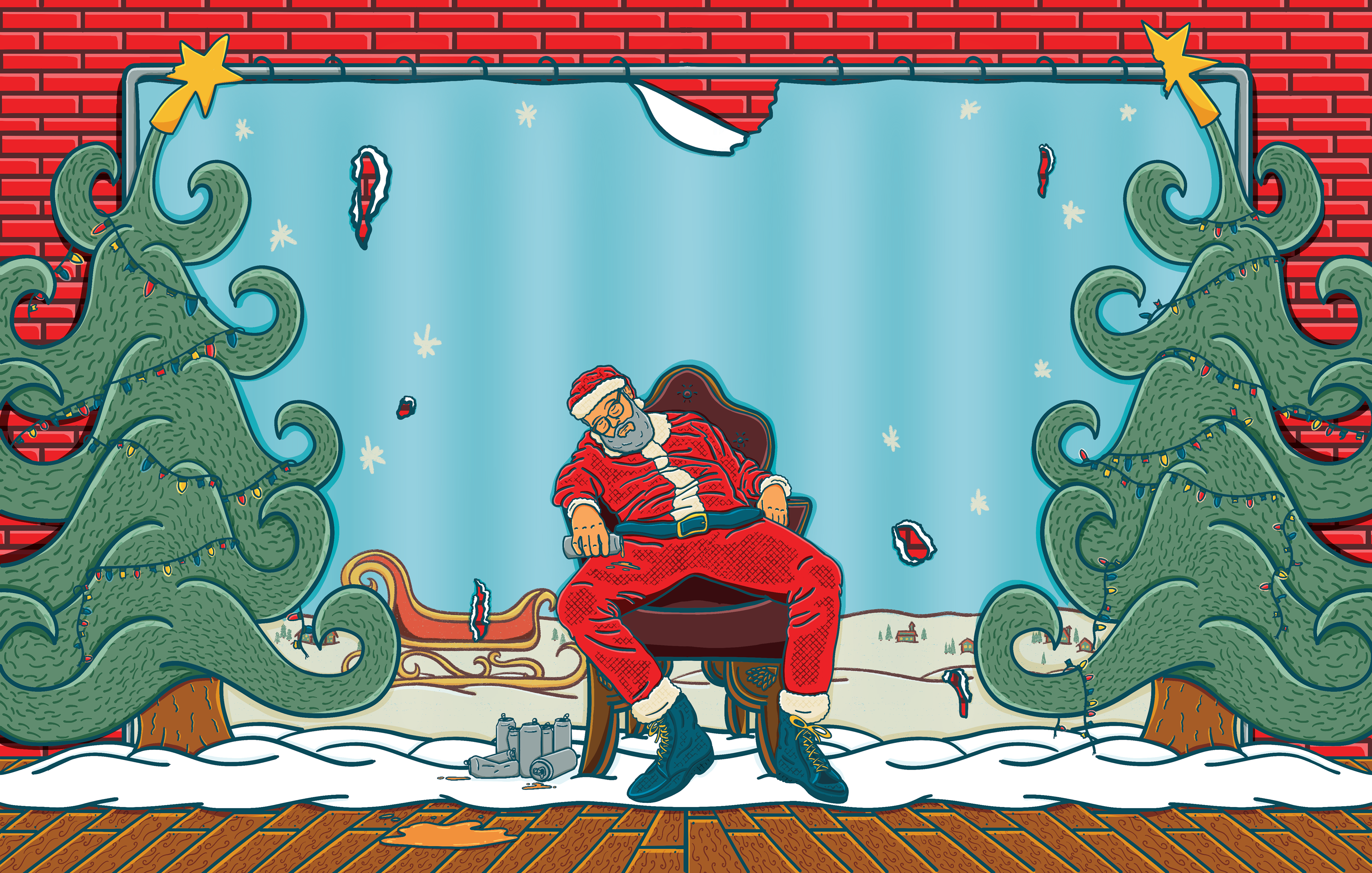 "Mall Santa" Can Art