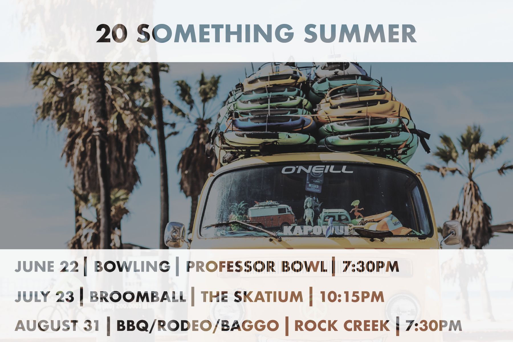 20 Something Summer Events Promo FRONT
