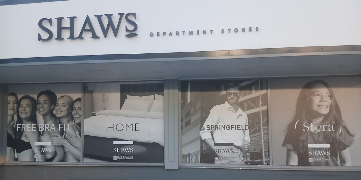 Shaws Window Signage