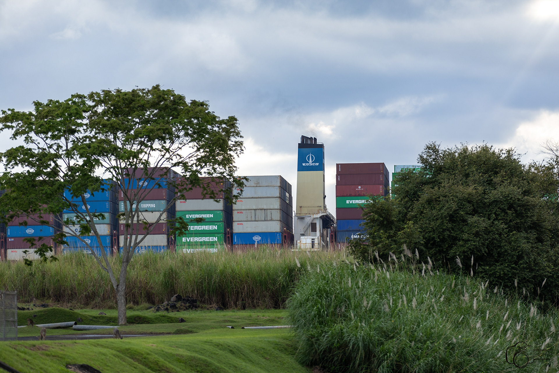 View of Container Ship in Cocoli Locks