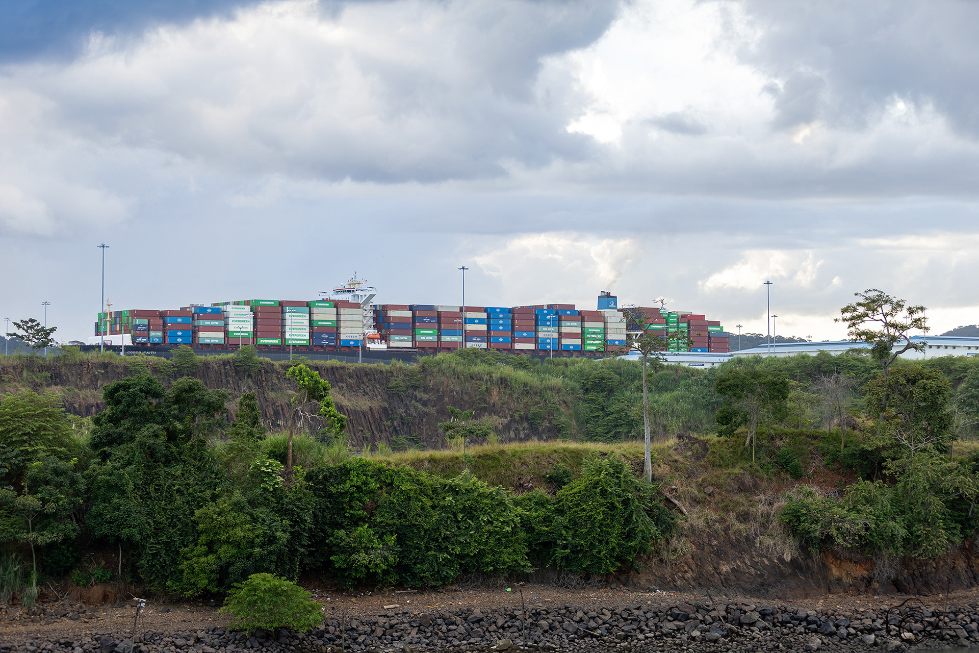 View of Container Ship in Cocoli Locks