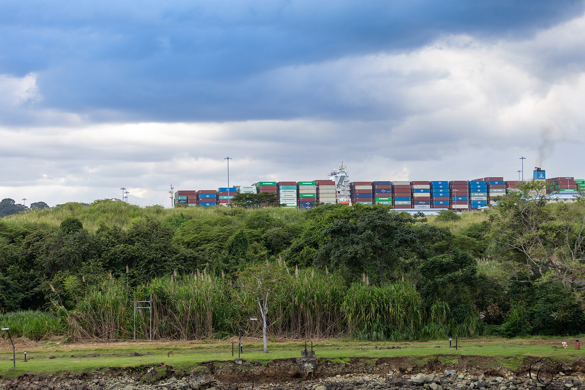 View of Container Ship in Cocoli Locks
