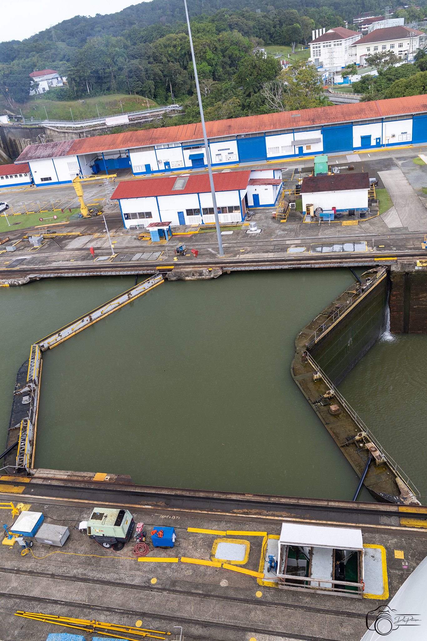 Miraflores Locks Gates from Rear of Ship