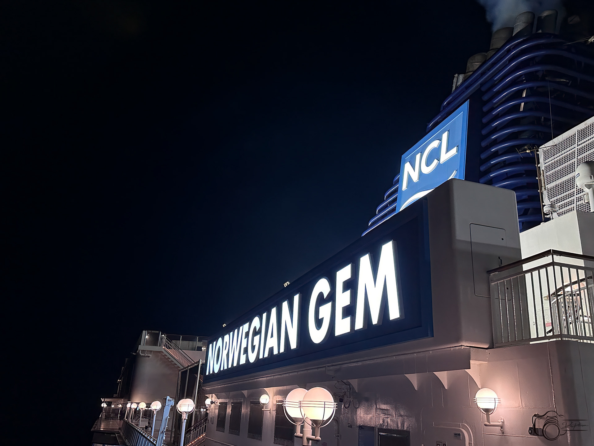 NCL Gem Signage Nighttime