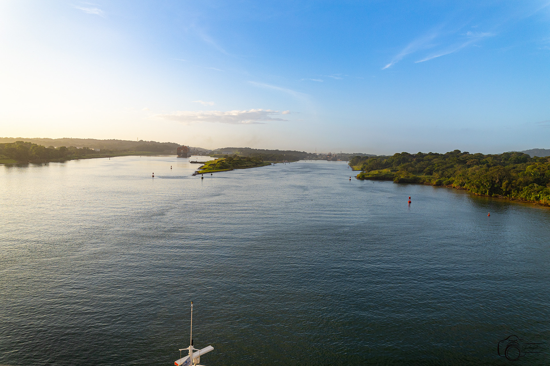 Split Approaching Gatun & Agua Clara Locks