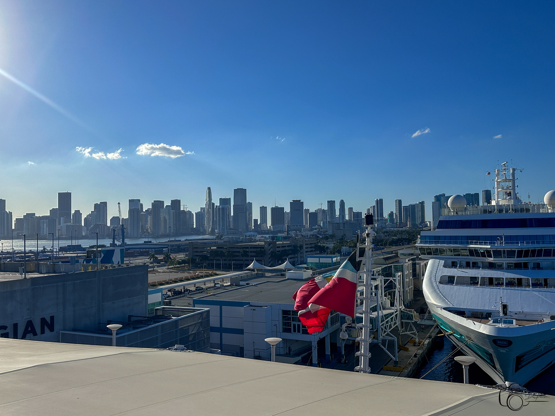 Port of Miami with NCL Jade behind our ship