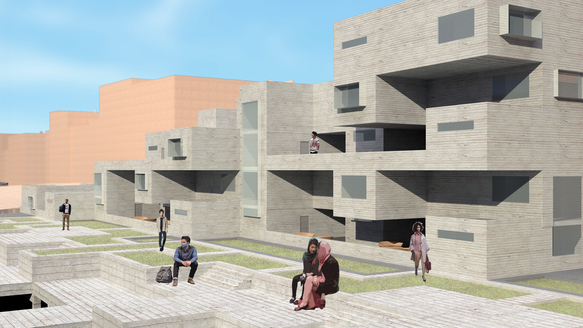 Exterior Render - View at edge of river